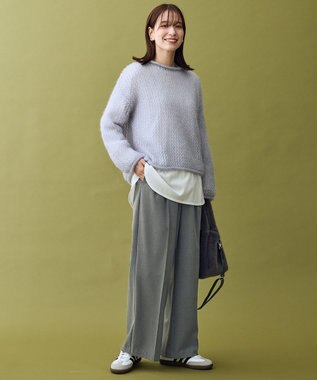 ANY 【LEE掲載/6サイズ展開/裏起毛/ウエストゴム】ウォームワイドパンツ チャコール