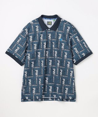 PW CIRCULUS 【MEN】PW LOGO 総柄ポロシャツ ゴルフ