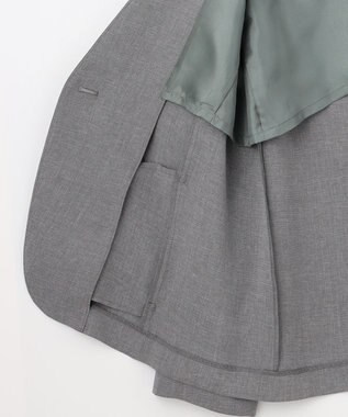 J.PRESS LADIES 【セットアップ対応】MELANGE ライトツイル ノーカラー ジャケット ライトグレー系