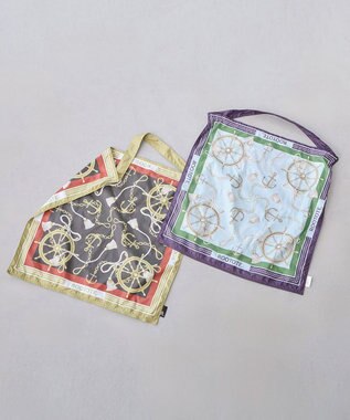 ROOTOTE 3664【エコバッグになるチャームトート】LT.トール.スカーフ-A 03：アンカー・ライトブルー