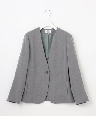 J.PRESS LADIES 【セットアップ対応】MELANGE ライトツイル ノーカラー ジャケット