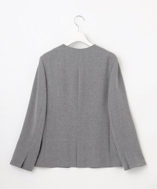 J.PRESS LADIES 【セットアップ対応】MELANGE ライトツイル ノーカラー ジャケット ライトグレー系