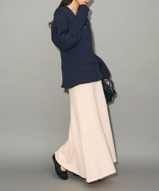 Green Parks リブニットカーディガン Navy