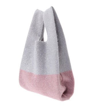 earth music&ecology バイカラーキラキラニットハンドバッグ Light Gray