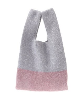 earth music&ecology バイカラーキラキラニットハンドバッグ Light Gray