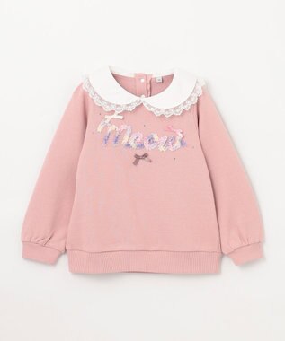 ANY KIDS 裏毛 モシャモシャ ロゴ トレーナー ピンク