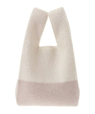 earth music&ecology バイカラーキラキラニットハンドバッグ Ivory