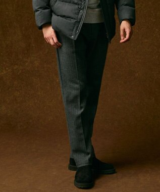 JOSEPH ABBOUD 【キングサイズ・軽量/ストレッチ/尾州産ジャージー素材】ウールミルドジャージータック パンツ グレー系1