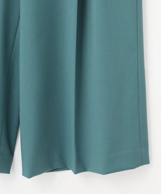 自由区 S 【洗える】TWラチネストレッチワイドクロップド パンツ ボトルグリーン