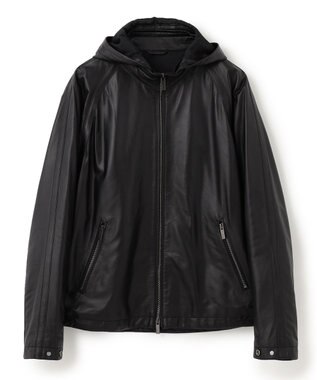 JOSEPH HOMME ライトラムナッパ　フードブルゾン ブラック系