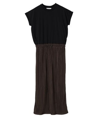 Green Parks プリーツドッキングフレンチワンピース Khaki