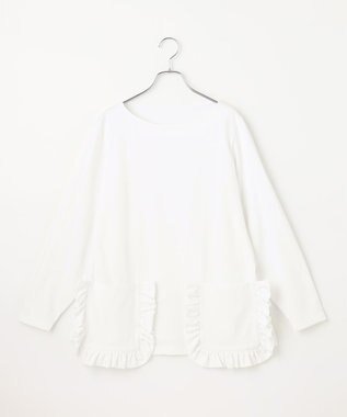 #Newans 【ANSWER for 神戸エレガンス】フリルポケットロングTシャツ ホワイト系