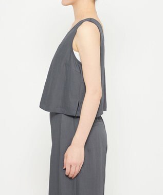 uncrave ドレープツイル Vネックトップス ブルーグレー