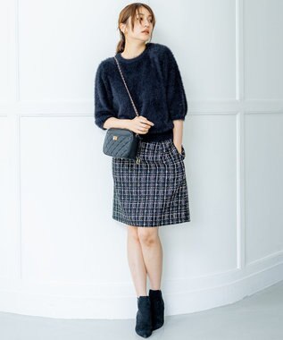 組曲 L ファンシーツィード ミニスカート ブラック系9
