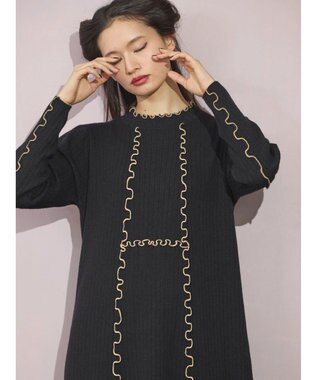 Green Parks ■ＥＳＣＡＲ　メローキリカエニットワンピース Black