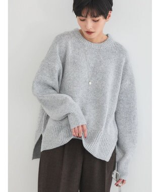 AMERICAN HOLIC サイドスリット袖ボリュームニットプルオーバー Light Gray Mixture