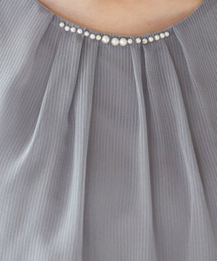 Tiaclasse L 【洗える】ドビーシフォンパールブラウス グレー