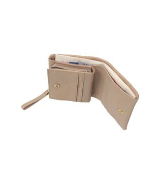 genten ゴートベーシック 二つ折り財布 サンドベージュ