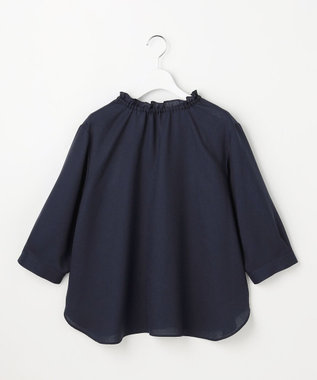 ANY SIS L 【2WAY】スムージーポリエステル フリルネック ブラウス ネイビー