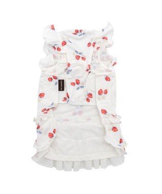 PET PARADISE ペットパラダイス  エコメイド ワンピース 《苺柄》 中型犬 大型犬 ホワイト×レッド