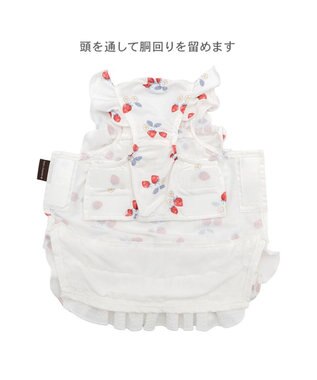 PET PARADISE ペットパラダイス  エコメイド ワンピース 《苺柄》 中型犬 大型犬 ホワイト×レッド