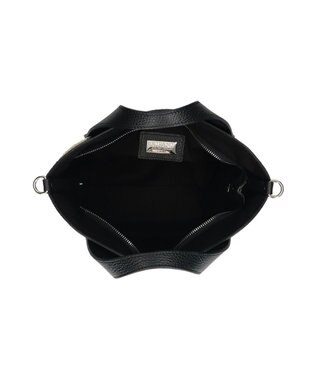 INTER-CHAUSSURES 【RIPANI】サマーツイード・レザーコンビバッグ ブラックコンビ