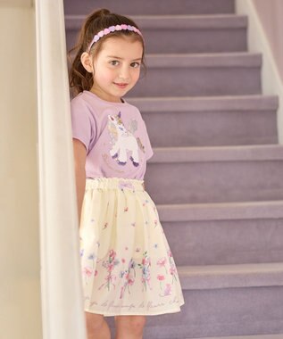 ANY KIDS ミラクルスパンコール 半袖 Tシャツ ラベンダー×ユニコーン