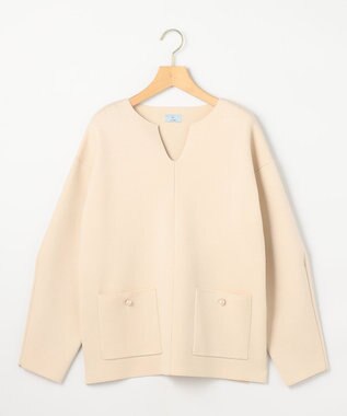 組曲 S 【加藤ローサさん着用】スムースストレッチニットアップ アイボリー系