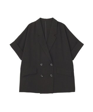 earth music&ecology 【セットアップ対応】リネンライクダブルジャケット Black