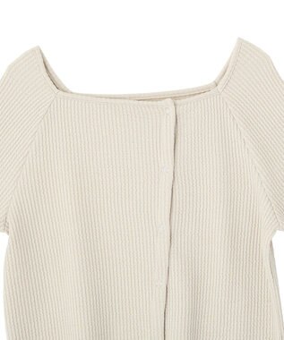 earth music&ecology 【予約】アシメ釦ツイストテレコカットソー ベージュ