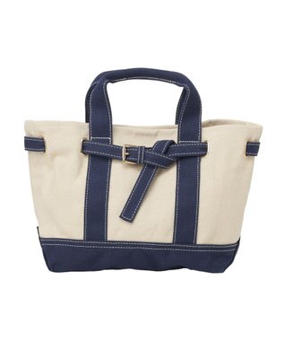 earth music&ecology 【Mサイズ】ベルトキャンバストートバッグ Navy