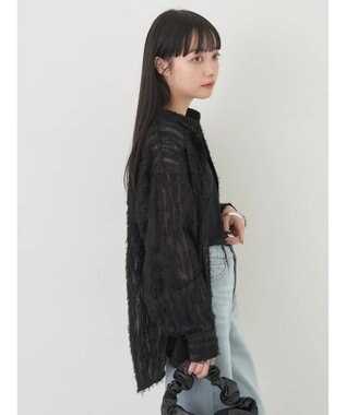 earth music&ecology ジャガードシャツ Black