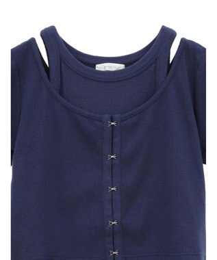 Green Parks ・swing by SET2点カーディガン&タンク Navy