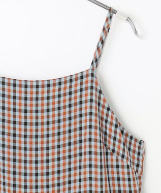 #Newans ボリュームチェックキャミワンピ ブルーチェック