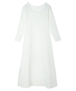 Green Parks フレアニットワンピース White