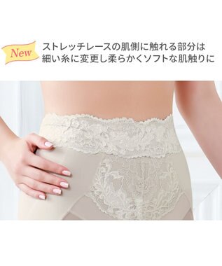 BRADELIS New York 【BRADELIS NewYork peace】おしりPラインレーシーロングショーツ23 パールグレージュ