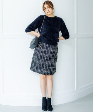 組曲 L ファンシーツィード ミニスカート ブラック系9