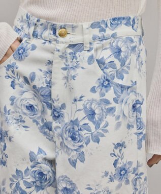 GRACE CONTINENTAL サイド切替バレルパンツ サックス