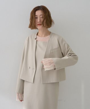 YECCA VECCA 袖レースシアートップス Ivory