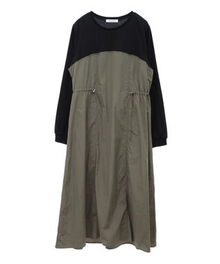 Green Parks カットソードロストドッキングワンピース Khaki