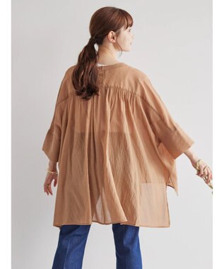 AMERICAN HOLIC バックギャザーＶネックシアーシャツ Camel