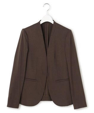 ICB L Fied ノーカラージャケット ブラウン系