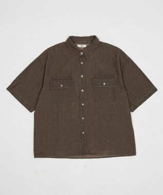 WEGO 【ユニセックス着用ITEM/MLサイズ展開】カラーデニムシャツ（SS） ブラウンその他