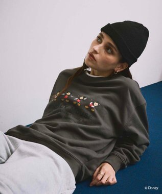 OP／FILA 【ocean pacific】ミッキー/裏毛クルースウェット【Disney/ディズニー】 チャコールグレー
