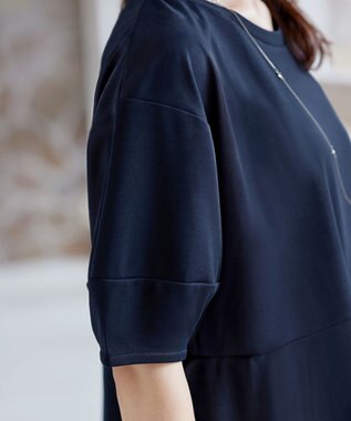 Tiaclasse 【洗える・接触冷感・紫外線ケア・サラごこち】ラウンドヘムチュニック ネイビー