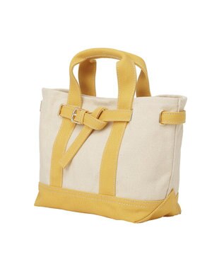 earth music&ecology 【Mサイズ】ベルトキャンバストートバッグ Yellow