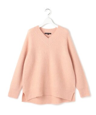 23区 モヘヤミックススパングル Vネック ニット ピンク系
