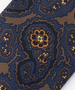 JOSEPH ABBOUD 【日本製】フラワーペイズリー ネクタイ ネイビー系