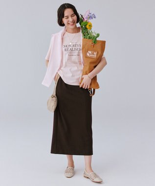 UNFILO L BEAUTY FORM JERSEY Light Iラインスカート ブラウン