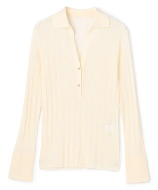 BEIGE， GOVERNOR / シアーリブ スキッパーニット Ecru